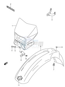 DR-Z400 (E3-E28) drawing FRONT FENDER (MODEL K2 K3 K4)