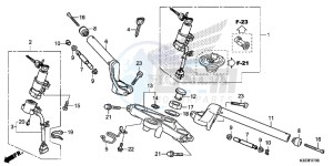 CBR250RF CBR250R Europe Direct - (ED) drawing HANDLE PIPE/ TOP BRIDGE