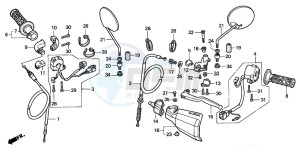 XLR125R drawing HANDLE LEVER/SWITCH/ CABLE