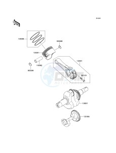 KAF 400 B [MULE 600] (B6F-B9F) B9F drawing CRANKSHAFT_PISTON-- S- -