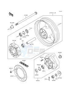 ZX 600 F [NINJA ZX-6R] (F1-F3) [NINJA ZX-6R] drawing REAR WHEEL_CHAIN