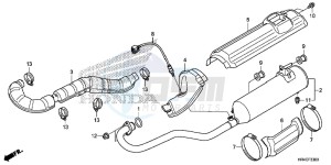 TRX500FE1H Europe Direct - (ED) drawing EXHAUST MUFFLER