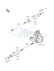 KAF 400 C [MULE 610 4X4 HARDWOODS GREEN HD] (C6F-C9F) C6F drawing REAR AXLE