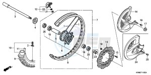 CRF250RB CRF250R ED drawing FRONT WHEEL