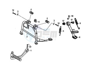 FIDDLE II 50 45KMH NEW ENGINE drawing CENTRAL STAND - SIDE STAND - KICKSTARTER PEDAL