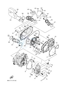 YXE700E YXE70WPAH WOLVERINE R-SPEC EPS (BW12) drawing CRANKCASE COVER 1