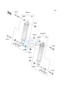 KVF 750 E [BRUTE FORCE 750 4X4I NRA OUTDOORS] (E8F-E9FA) E9F drawing SHOCK ABSORBER-- S- -