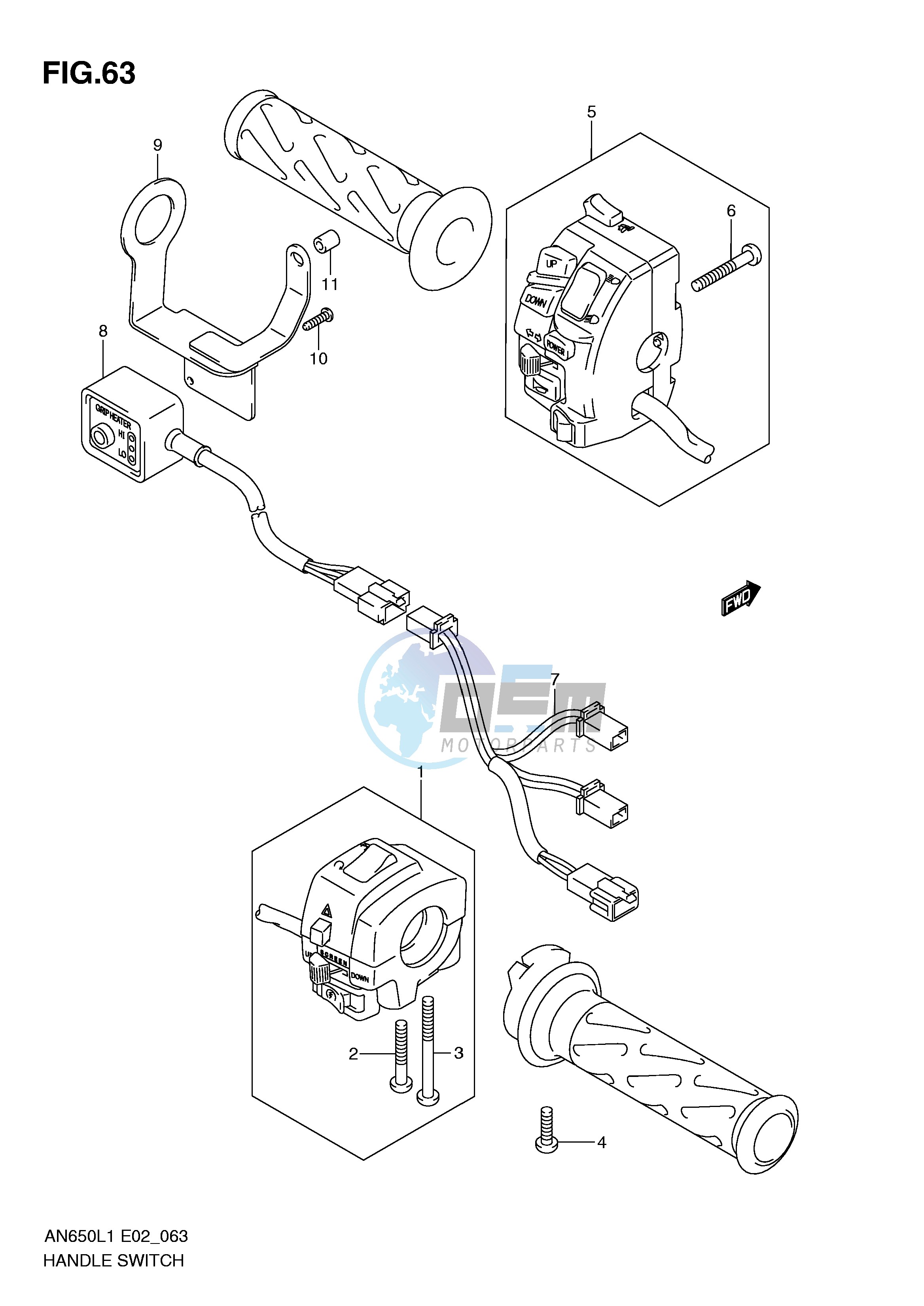 HANDLE SWITCH (AN650AL1 E19)