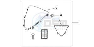 CBR1000RA9 UK - (E / ABS MKH MME REP) drawing HIGH WIND SCREEN