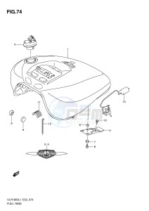 VLR1800 (E2) drawing FUEL TANK (VLR1800L1 E24)