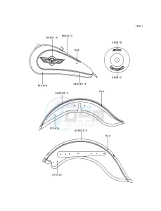 VN 800 B [VULCAN 800 CLASSIC] (B1-B5) [VULCAN 800 CLASSIC] drawing DECALS-- BRONZE_RED- --- VN800-B4- -