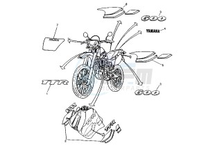 TT R 600 drawing EMBLEMS MY99