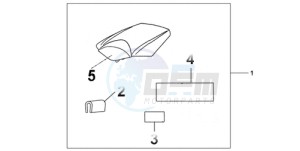 CBR1000RA9 U / ABS drawing REAR SEAT COWL PEARL SIREN BLUE