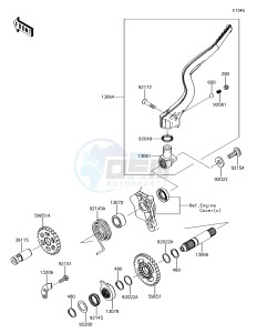 KX250F KX252AJF EU drawing Kickstarter Mechanism