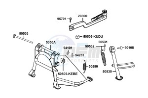 G-DINK 50 Netherlands drawing Stand and  Kick Starter Arm