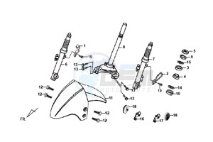 SYMPLY 50 drawing FRONT FORK/ FRONT FENDER / STEERING HEAD BEARING