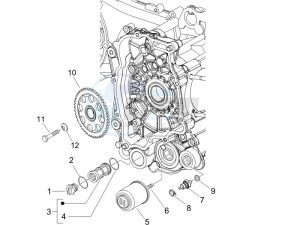 Liberty 125 4t Sport (UK) UK drawing Flywheel magneto cover - Oil filter