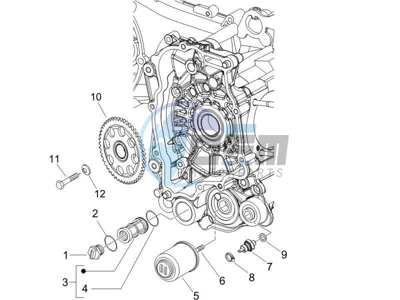 Flywheel magneto cover - Oil filter