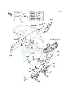 ZZR1400_ABS ZX1400D8F FR GB XX (EU ME A(FRICA) drawing Front Fender(s)