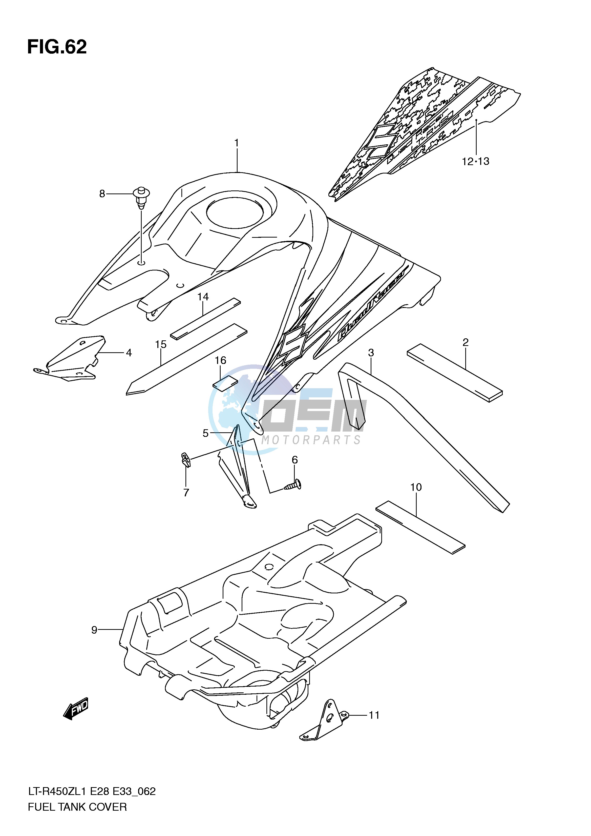 FUEL TANK COVER (LT-R450ZL1 E33)