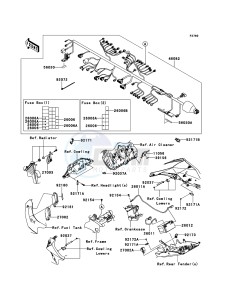 NINJA_ZX-10R ZX1000JBF FR GB XX (EU ME A(FRICA) drawing Chassis Electrical Equipment