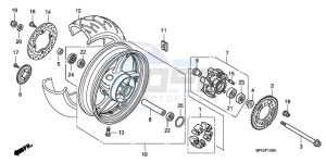 CB600F3A France - (F / CMF ST 25K) drawing REAR WHEEL