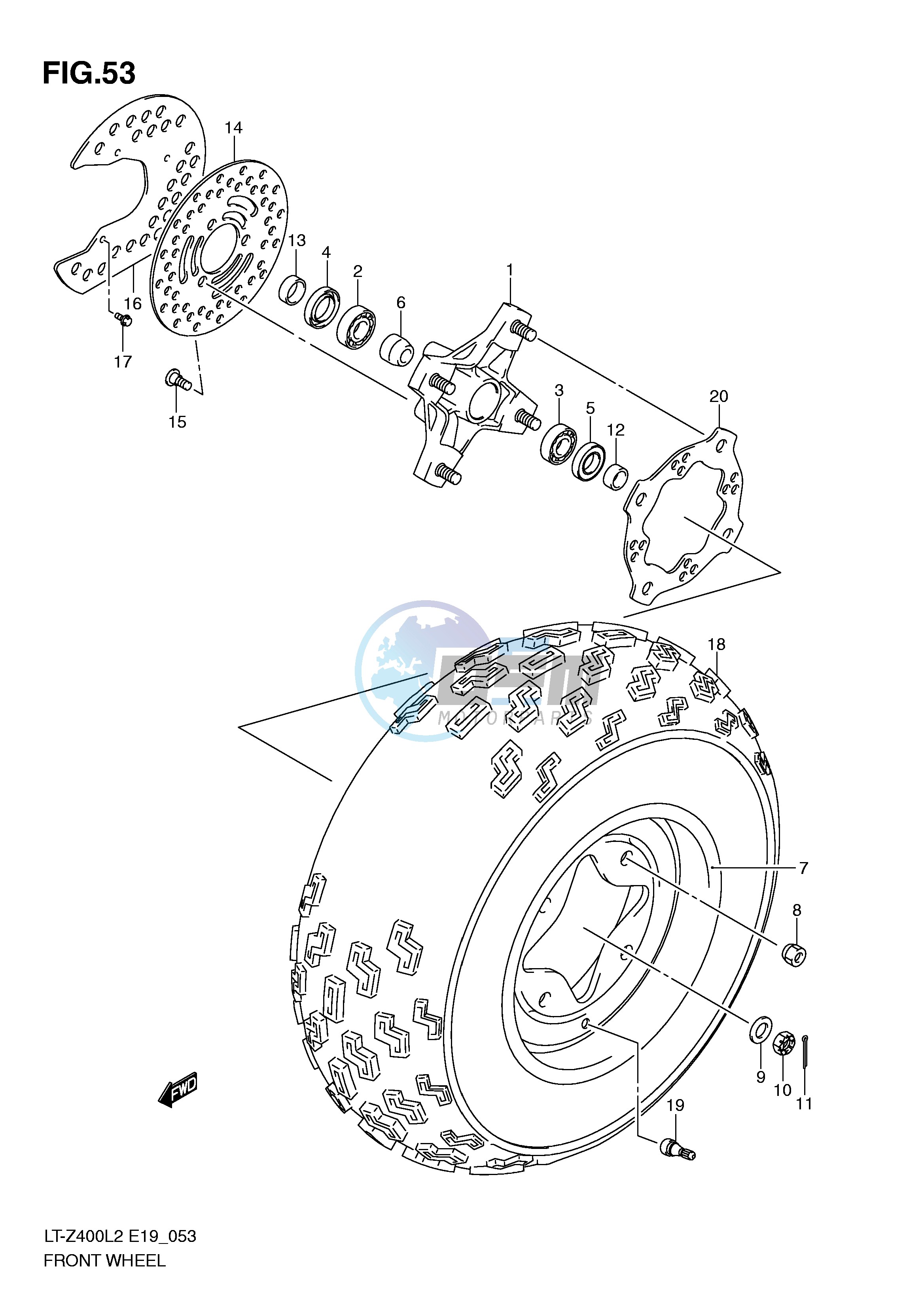 FRONT WHEEL (LT-Z400L2 E19)