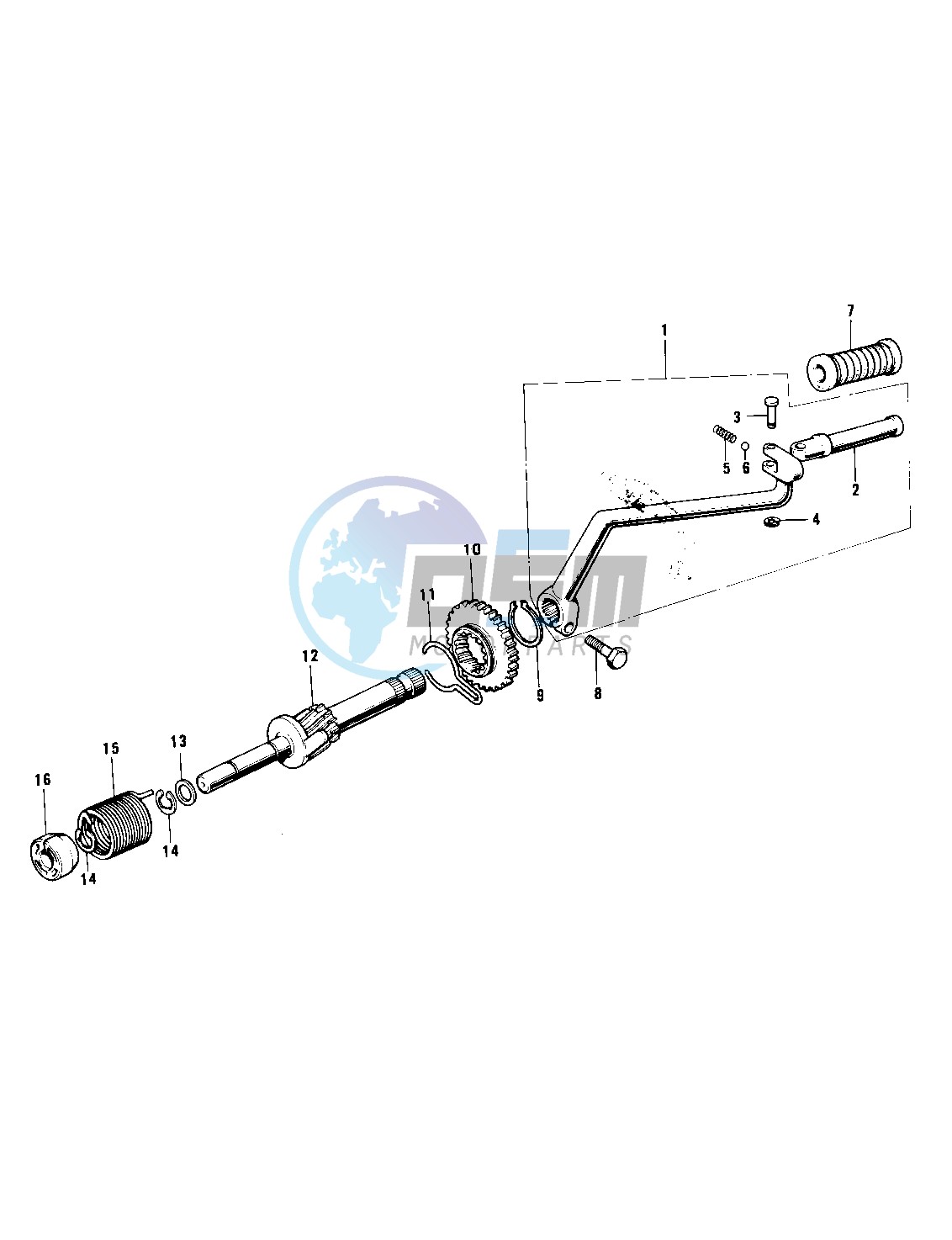 KICKSTARTER MECHANISM -- 71-73 F7_F7-A_F7-B- -