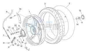 Scarabeo 100 (eng. Minarelli) drawing Rear Wheel