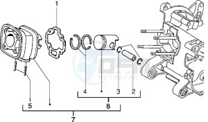 NRG 50 MC3 drawing Cylinder-piston-wrist pin assy (Vehicle with rear hub brake)