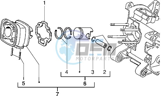 Cylinder-piston-wrist pin assy (Vehicle with rear hub brake)