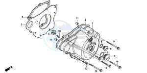 CB250 drawing LEFT CRANKCASE COVER