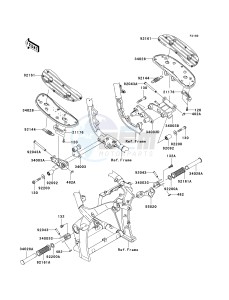 VN 2000 D [VULCAN 2000 LIMITED] (D1) D1 drawing FOOTRESTS