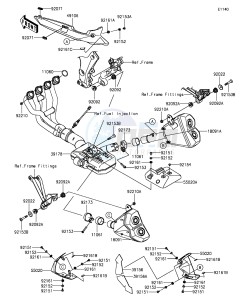 Z1000SX_ABS ZX1000MEF FR GB XX (EU ME A(FRICA) drawing Muffler(s)