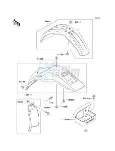 KDX 220 A [KDX220R] (A4-A8) [KDX220R] drawing FENDERS