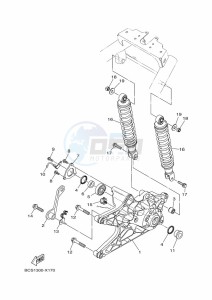 MWS155-A TRICITY 155 (BGD8) drawing REAR ARM & SUSPENSION