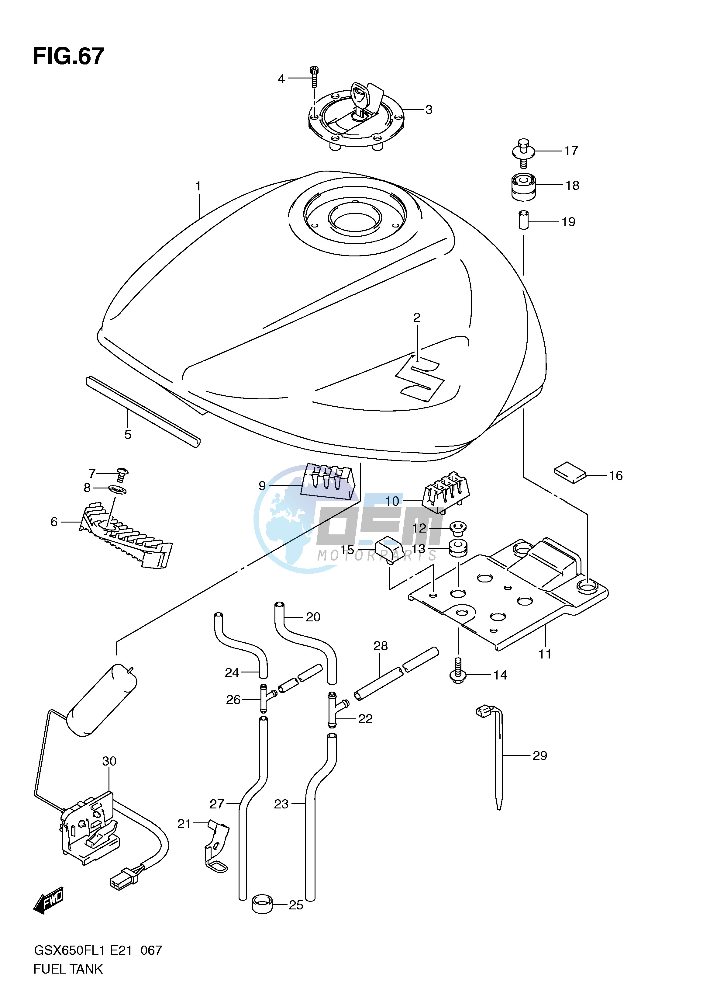 FUEL TANK (GSX650FUAL1 E21)