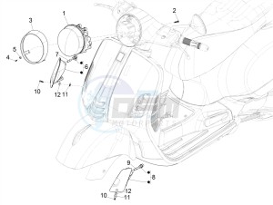 GTS 300 SUPER HPE 4T 4V IE ABS E4 (NAFTA) drawing Front headlamps - Turn signal lamps