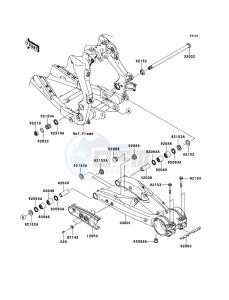 KFX450R KSF450BCS EU drawing Swingarm