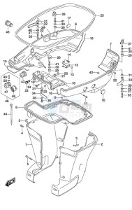 DF 300AP drawing Side Cover w/Transom (X or XX)