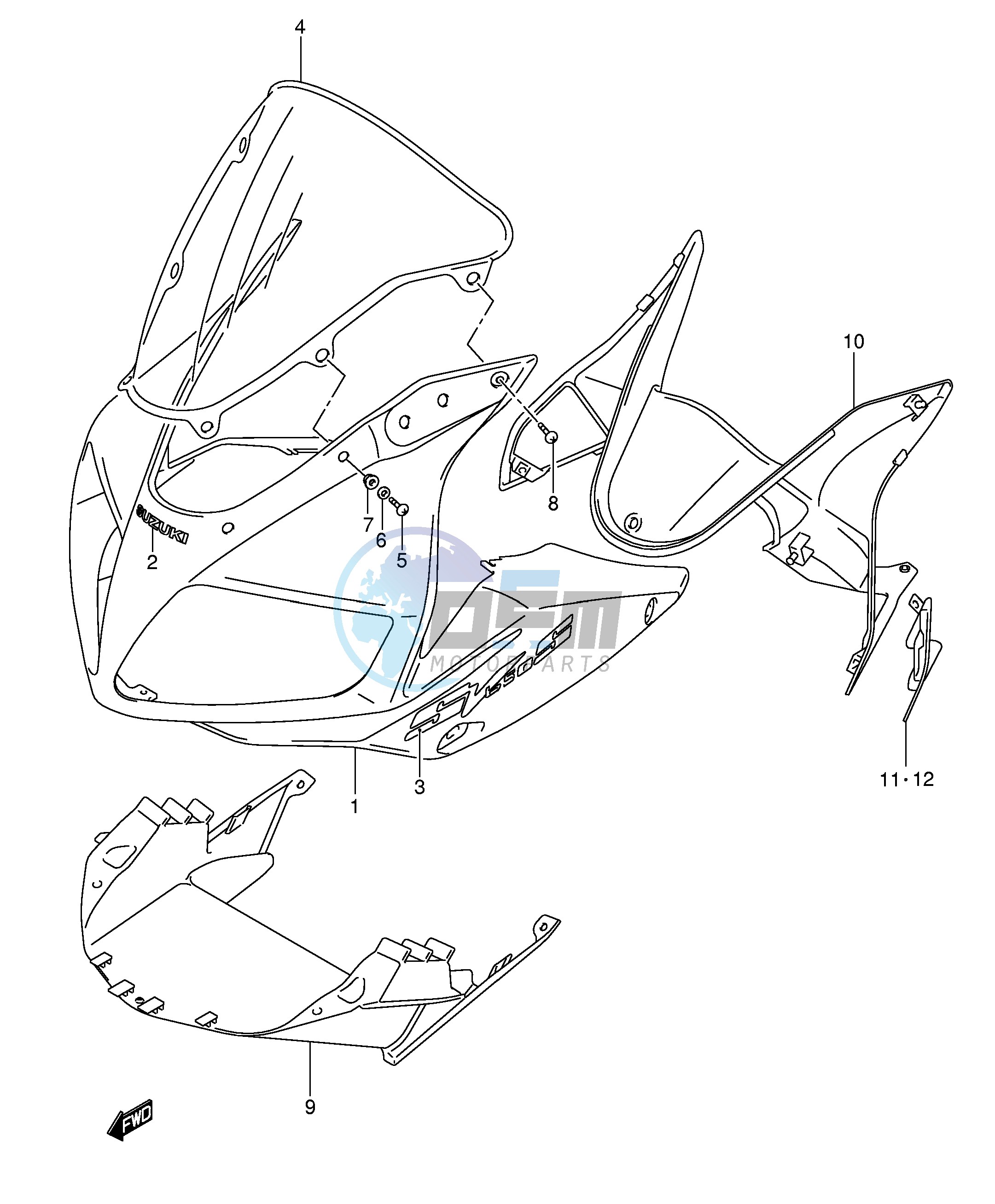 COWLING BODY (SV650SK5 SUK5)