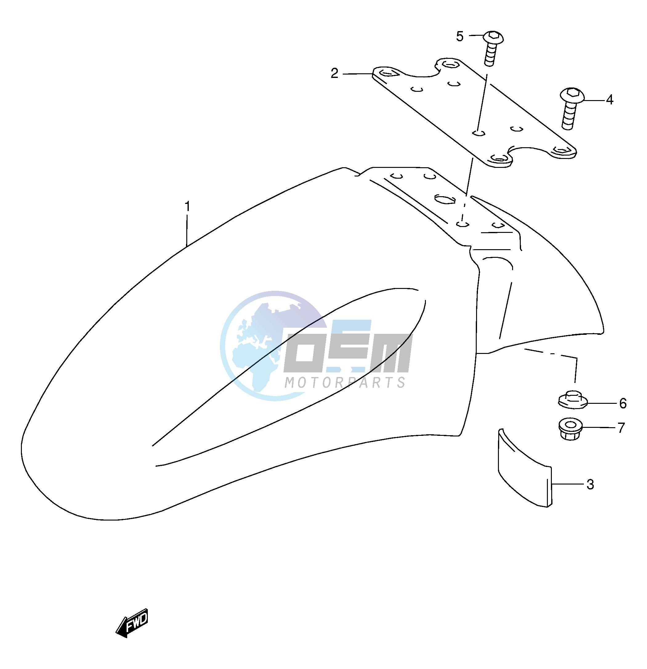 FRONT FENDER (MODEL W X Y K1 K2)