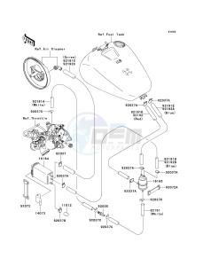 VN 1500 B [VULCAN 88 SE] (B1-B3) N8FA drawing FUEL EVAPORATIVE SYSTEM-- CA- -