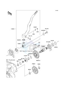 KX 450 E (KX450F MONSTER ENERGY) (E9FA) E9F drawing KICKSTARTER MECHANISM