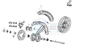 SENDA SM X-TREM - 50 CC 2T EU2 drawing FRONT WHEEL