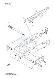 SV650S (E2) drawing REAR SWINGING ARM