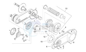 Leonardo 125-150 drawing Speed variator with clutch