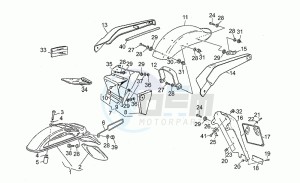 Nevada 750 drawing Front/rear mudguards