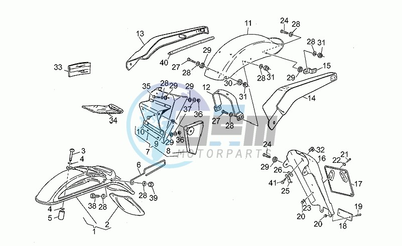 Front/rear mudguards