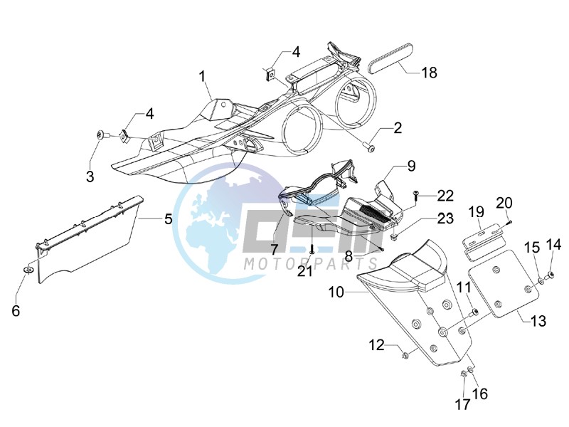 Rear cover - Splash guard